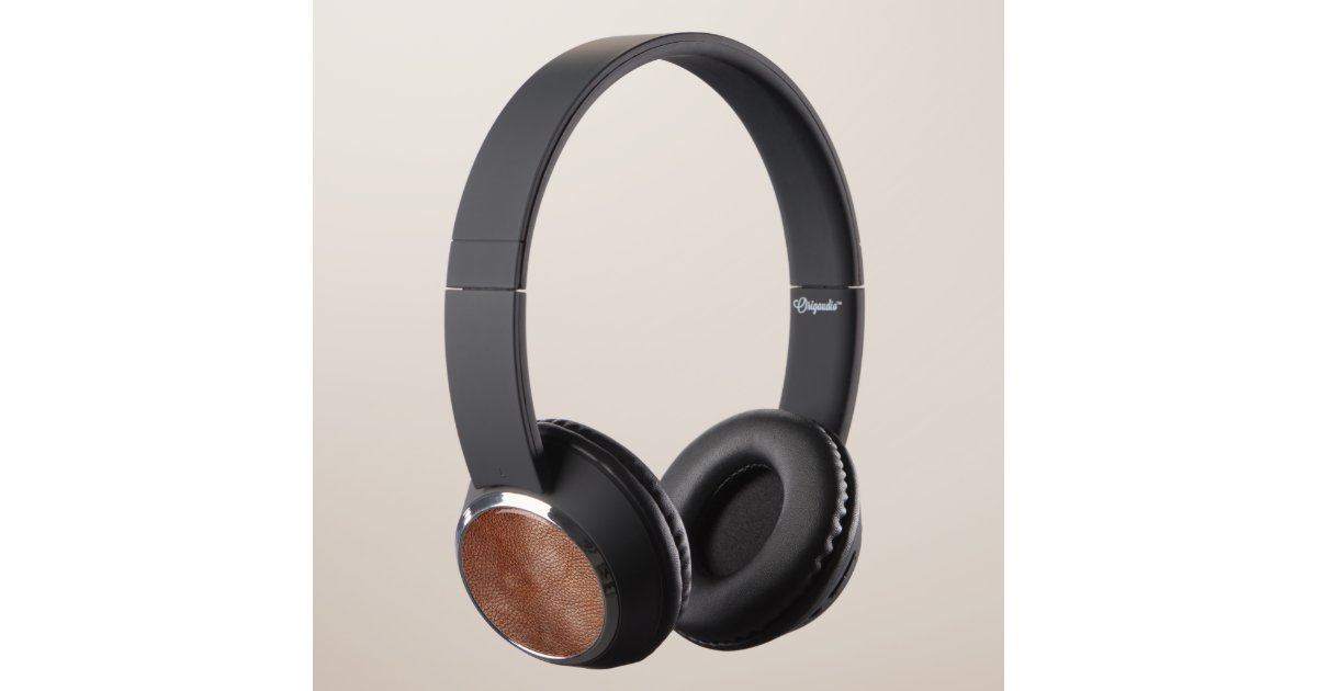 Authentic Brown Leather Look Headphones