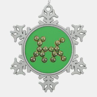 ​🐶 Authentic Chang Beer Cap Dog Snowflake Pewter Christmas Ornament