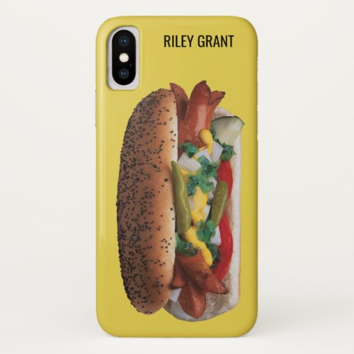 Authentic Chicago_Style Hot Dog Personalized iPhone X Case