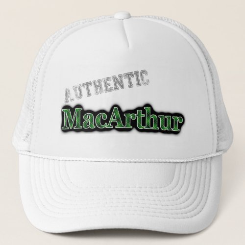 Authentic Clan MacArthur Scottish Tartan Name Trucker Hat