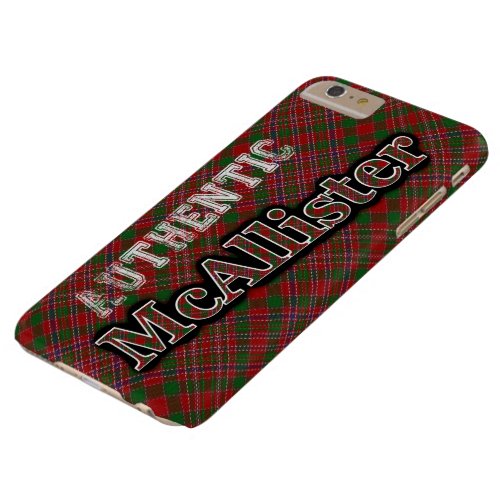 Authentic Clan McAllister Scottish Tartan Design Barely There iPhone 6 Plus Case