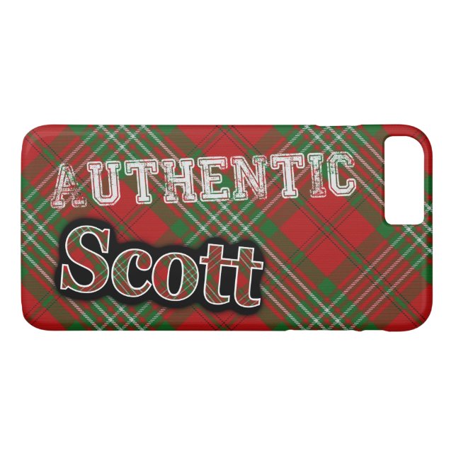 Authentic Clan Scott Scottish Tartan Design Case-Mate iPhone Case (Back (Horizontal))