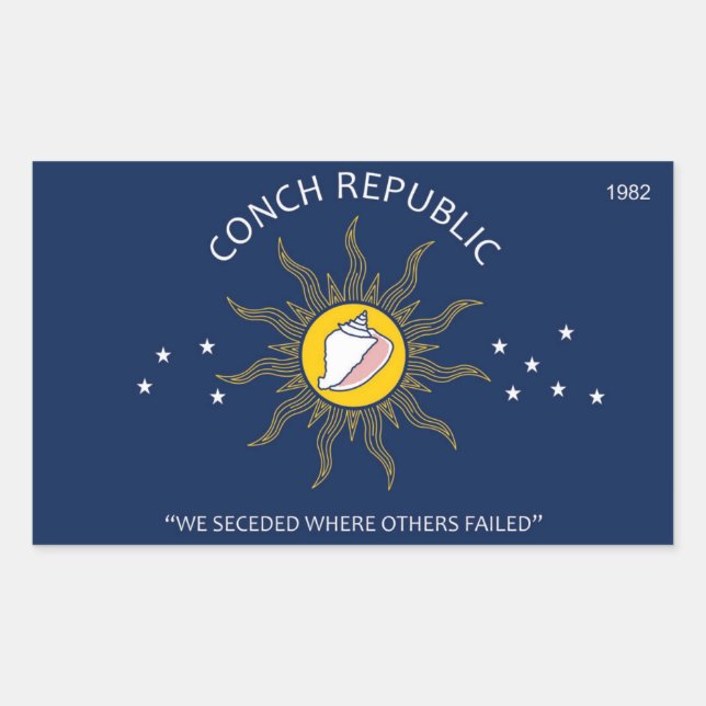 Authentic Conch Republic AVOID FAKES Rectangular Sticker (Front)