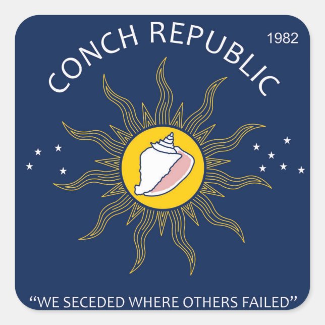 Authentic Conch Republic AVOID FAKES Square Sticker (Front)