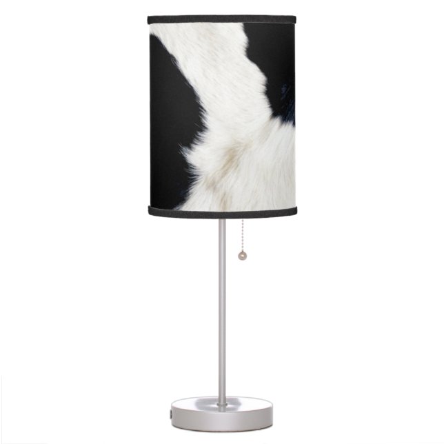 Authentic Cow Fur Animal Print Table Lamp (Left)