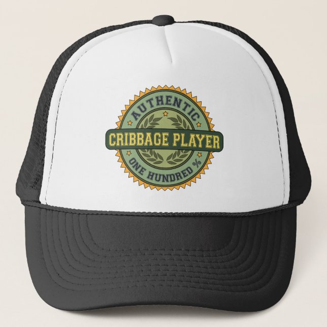 Authentic Cribbage Player Trucker Hat (Front)