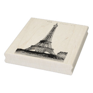 Authentic Eiffel Tower Photo Post Card Art Stamp