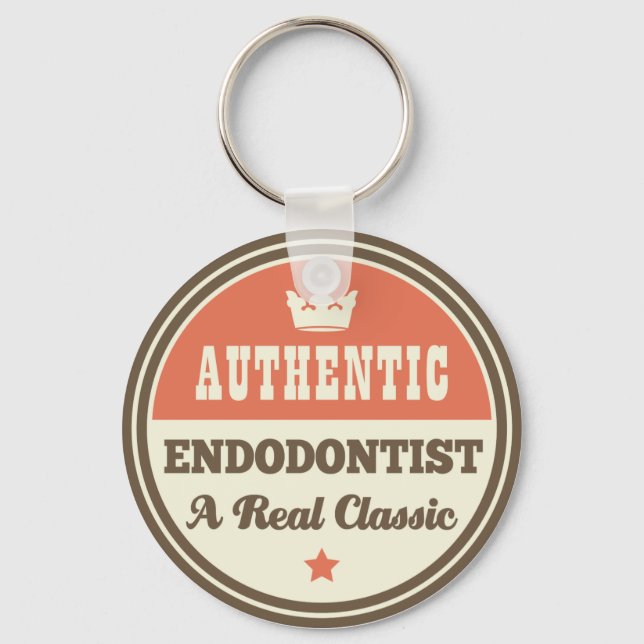 Authentic Endodontist A Real Classic Keychain (Front)