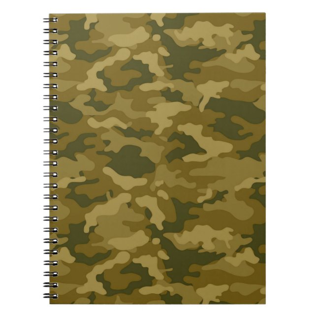 Authentic Green Army Military Camo Camouflage Notebook (Front)