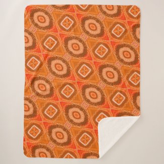 Authentic Gypsy Medallion Art - Orange - Sherpa Sherpa Blanket