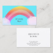 Authentic Hand Drawn Rainbow | Water Colored Blue