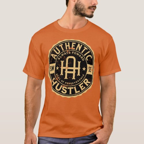 Authentic Hustler distressed seal T_Shirt