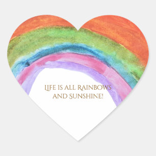 Authentic Kid's Rainbow Watercolor Birthday Heart Sticker
