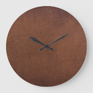 Authentic leather texture, genuine background. large clock