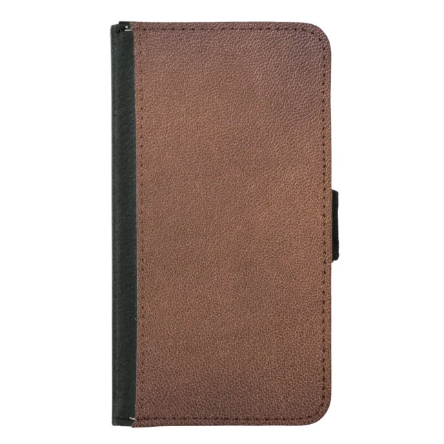 Authentic leather texture, genuine background. samsung galaxy wallet case (Front)