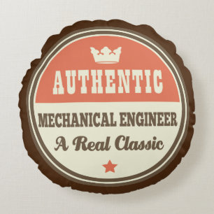 Authentic Mechanical Engineer Vintage Gift Idea Round Pillow