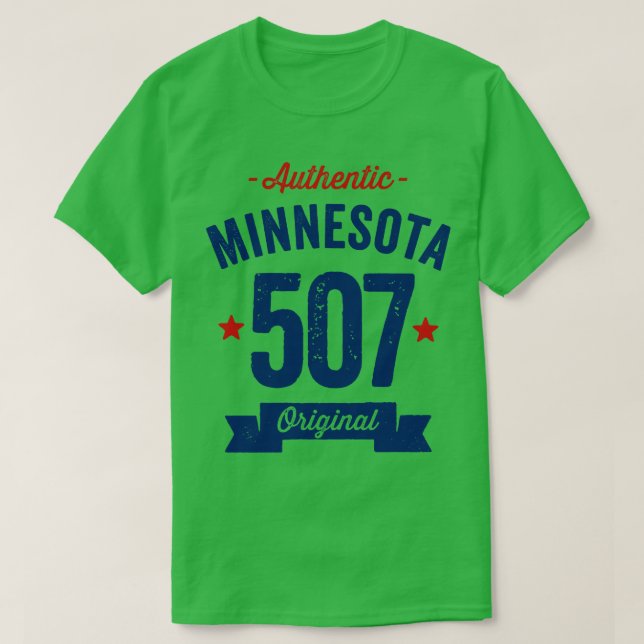 Authentic Minnesota 507 Area Code T-Shirt (Design Front)