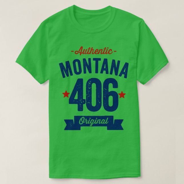 Authentic Montana 406 Area Code T-Shirt (Design Front)
