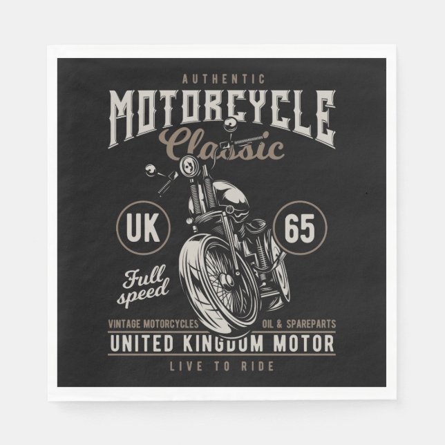 Authentic Motorcycle Classic Napkins (Front)