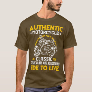 Authentic Motorcycle Live Classic Ride  T-Shirt