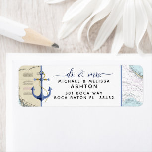 Authentic #Nautical Chart Anchor #Florida Wedding Label
