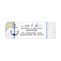 Authentic Nautical Chart + Anchor + Script Label