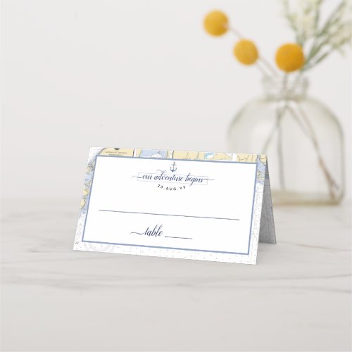 Authentic Nautical Chart Anchor Wedding  Event Place Card