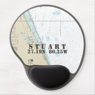 Authentic Nautical Chart Latitude Longitude Stuart Gel Mouse Pad