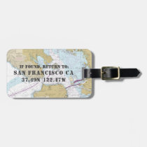 Authentic Nautical Chart: San Francisco CA Luggage Tag