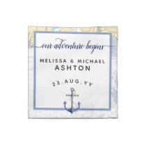 Authentic Nautical Chart Wedding / Event Dated Cloth Napkin
