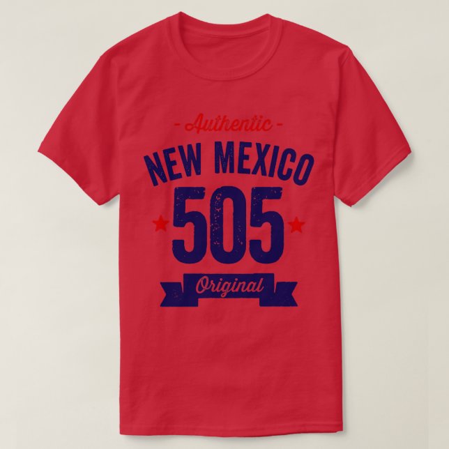 Authentic New Mexico 505 Area Code T-Shirt (Design Front)