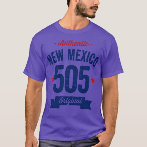 Authentic New Mexico 505 Area Code T_Shirt