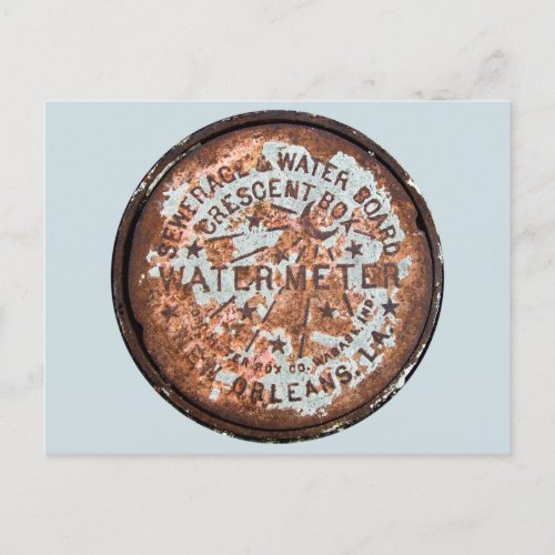 Authentic New Orleans Water Meter Cover Postcard