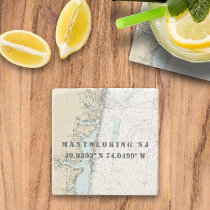 ⚓ Authentic NOAA Nautical Chart New Jersey  Stone Coaster