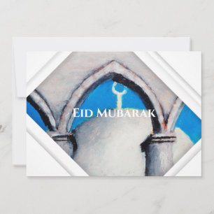 Authentic Oil Pastel Drawing Islamic Greeting Card