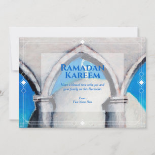 Authentic Oil Pastel Drawing Ramadan Greeting Card