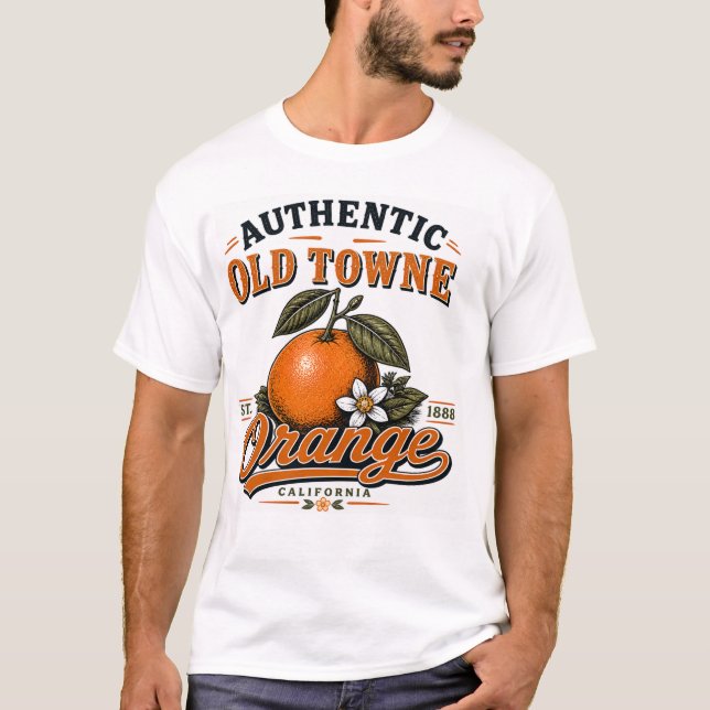 Authentic Old Towne Orange print  T-Shirt (Front)