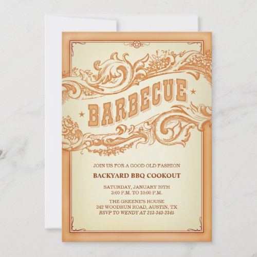 Authentic Old Western BBQ Invitation