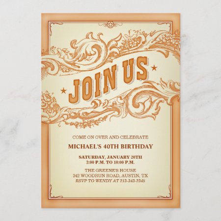 Authentic Old Western Party Invitation