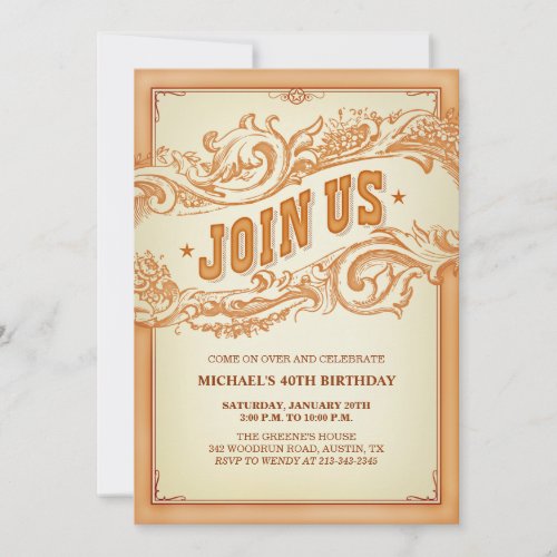 Authentic Old Western Party Invitation