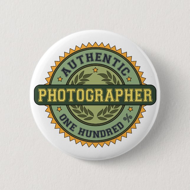 Authentic Photographer Pinback Button (Front)