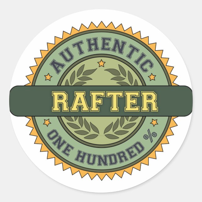 Authentic Rafter Classic Round Sticker (Front)