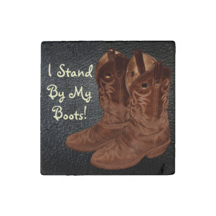 Authentic Ranch-hand Wrangler Cowboy Boots Design Stone Magnet