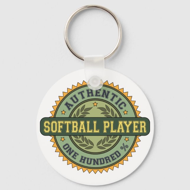 Authentic Softball Player Keychain (Front)