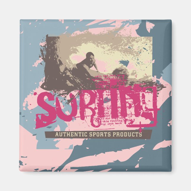 Authentic Surfing Tshirts and Gifts Magnet (Front)
