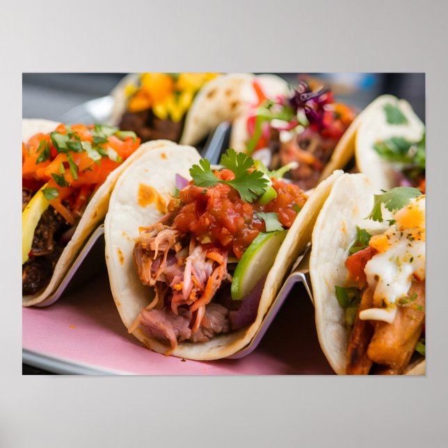 Authentic Tacos: Popular Mexican Street Food  Poster (Front)