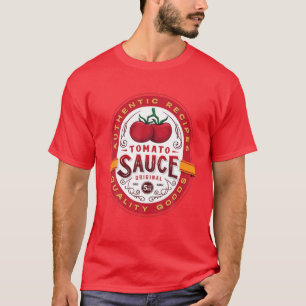 Authentic Tomato Sauce Bottle Label Funny Hallowee T-Shirt