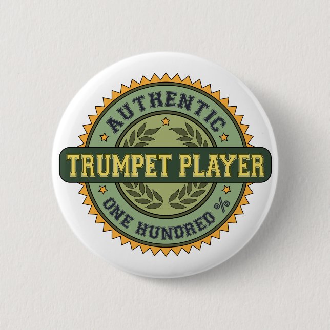 Authentic Trumpet Player Pinback Button (Front)