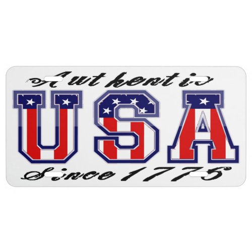 Authentic USA Patriotic License Plate