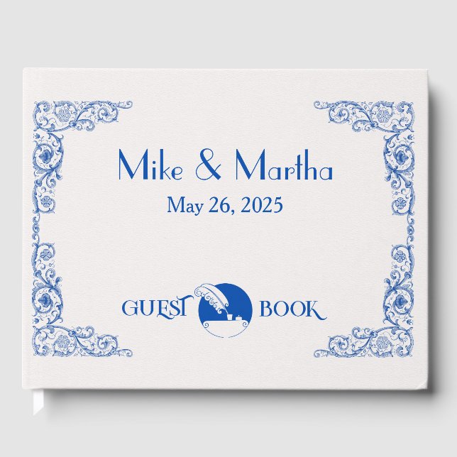 Authentic Vintage Art Deco Wedding Guest Book (Front)